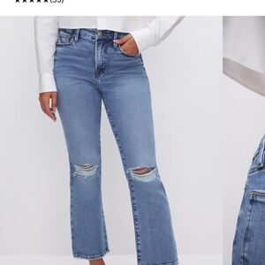 Good American SOFT-TECH GOOD LEGS CROPPED MINI BOOT JEANS